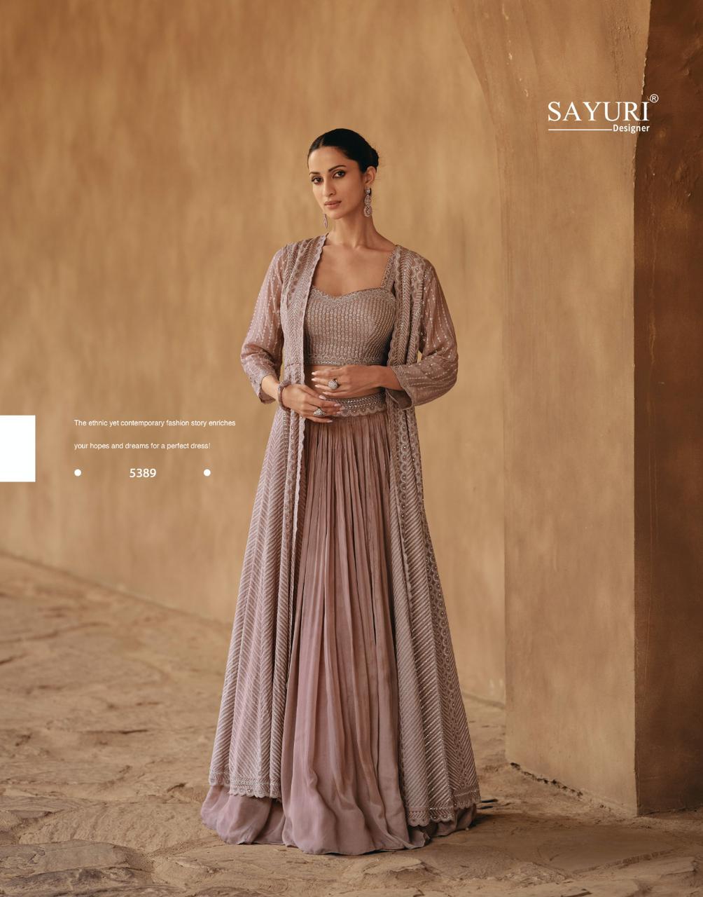 Sayuri Jewel Chinno Silk Real Georgette Wedding Wear Gown Catalog
